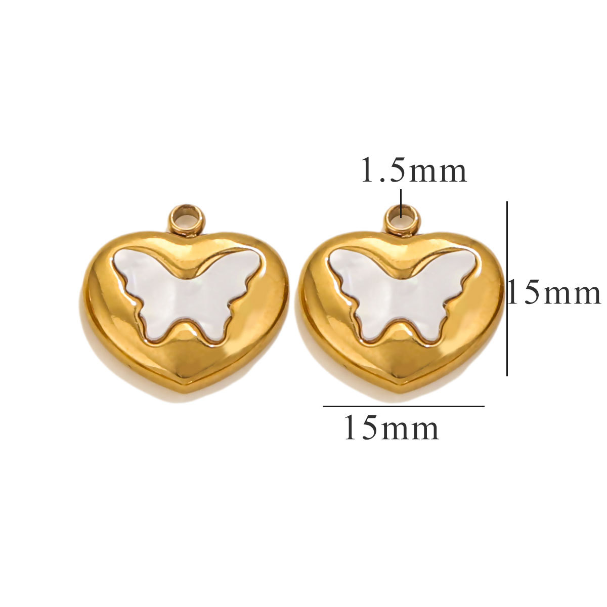 Gold color / 1 Piece Simple Retro Style Heart  Shape Stainless Steel  Gold Color Women's Pendant Picture4